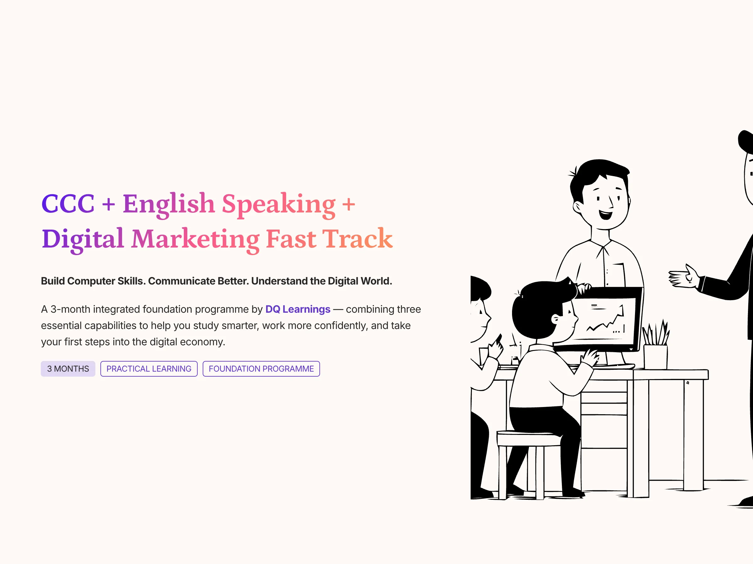 CCC, English Speaking and Digital Marketing Fast Track